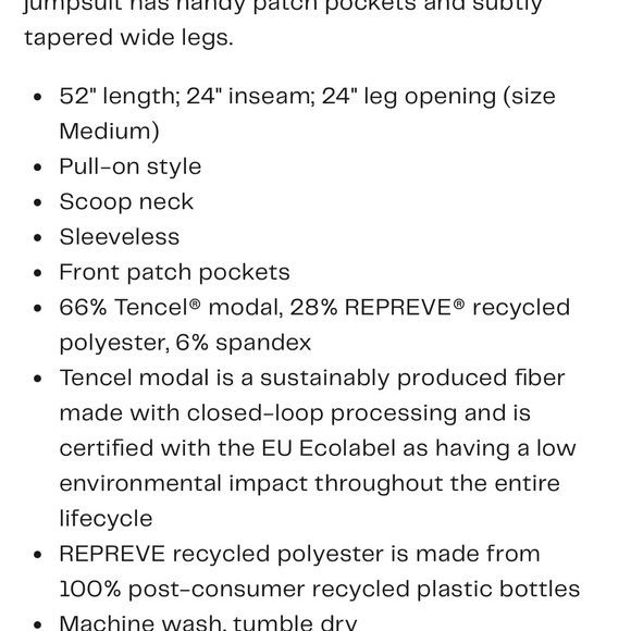 Madewell MWL Superbrushed Pull-On Jumpsuit Medium NWOT - Picture 5 of 5